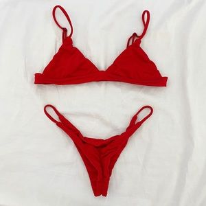 Coulbourne Midnight bikini top and bottom in Red